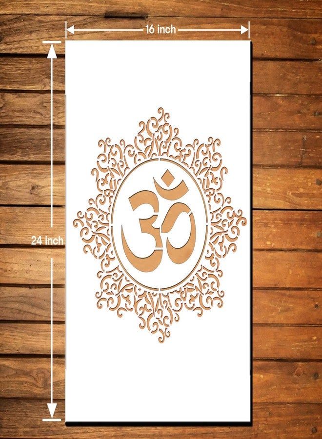 ARandNJ Stencils for Wall Painting Pack of 1 (Size:- 16X24 Inch) Pattern Theme- OM The Significance DIY Reusable Design Suitable for Pooja Room, Drawing Room, Entrance & Office Decoration - Image 2